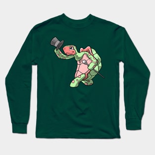 Turtle or Tortoise with Top Hat Long Sleeve T-Shirt